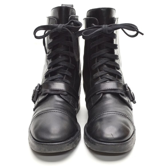 Alexander Wang Daria Black Buckle Combat Boots 37 / 7 - Picture 4 of 8